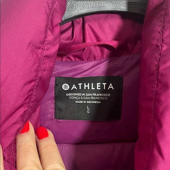 Athleta Women's Puffer Jacket - Magenta Large - Picture 3 of 6